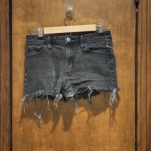 Universal Thread Womens 8 Black Denim Shorts High Rise Shortie Shorts Cut Off
